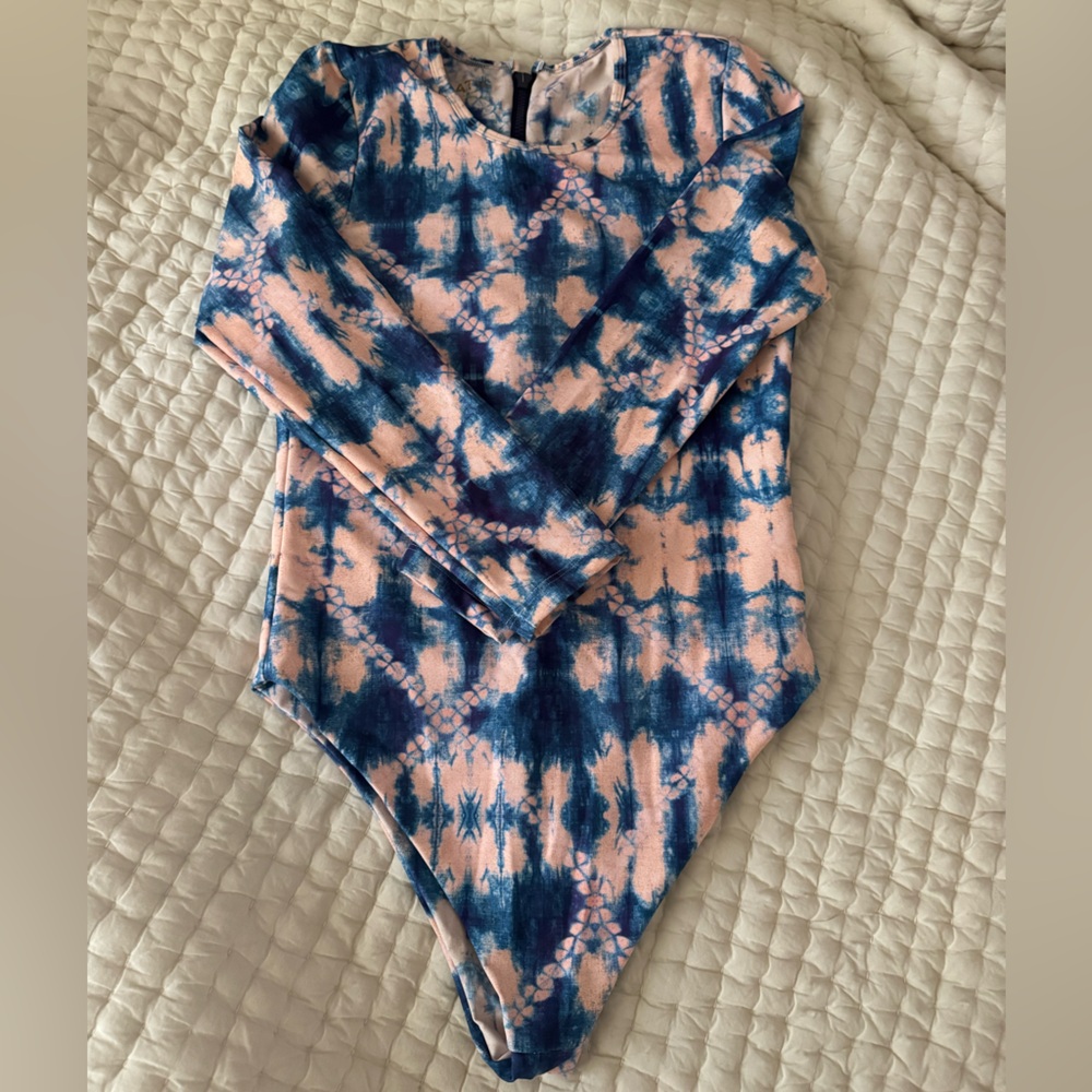 Skatie Blue, Peach/Pink Kaleidoscope One Piece